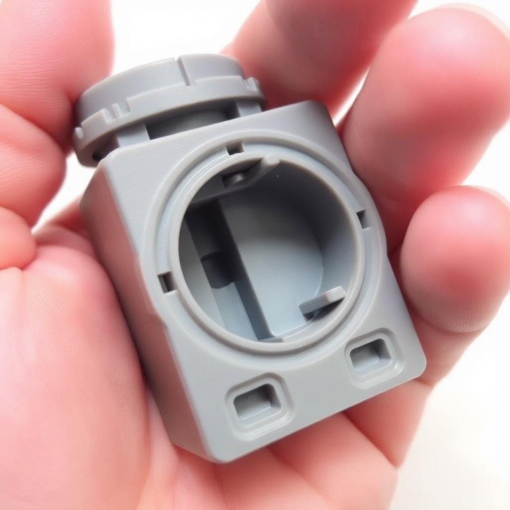 3D-utskriven reservdel i grå plast